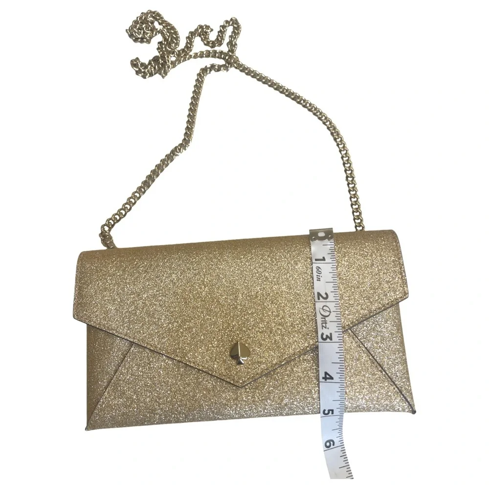 Kate Spade New York Pale Gold Burgess Court Chain Clutch (w/matching card case)